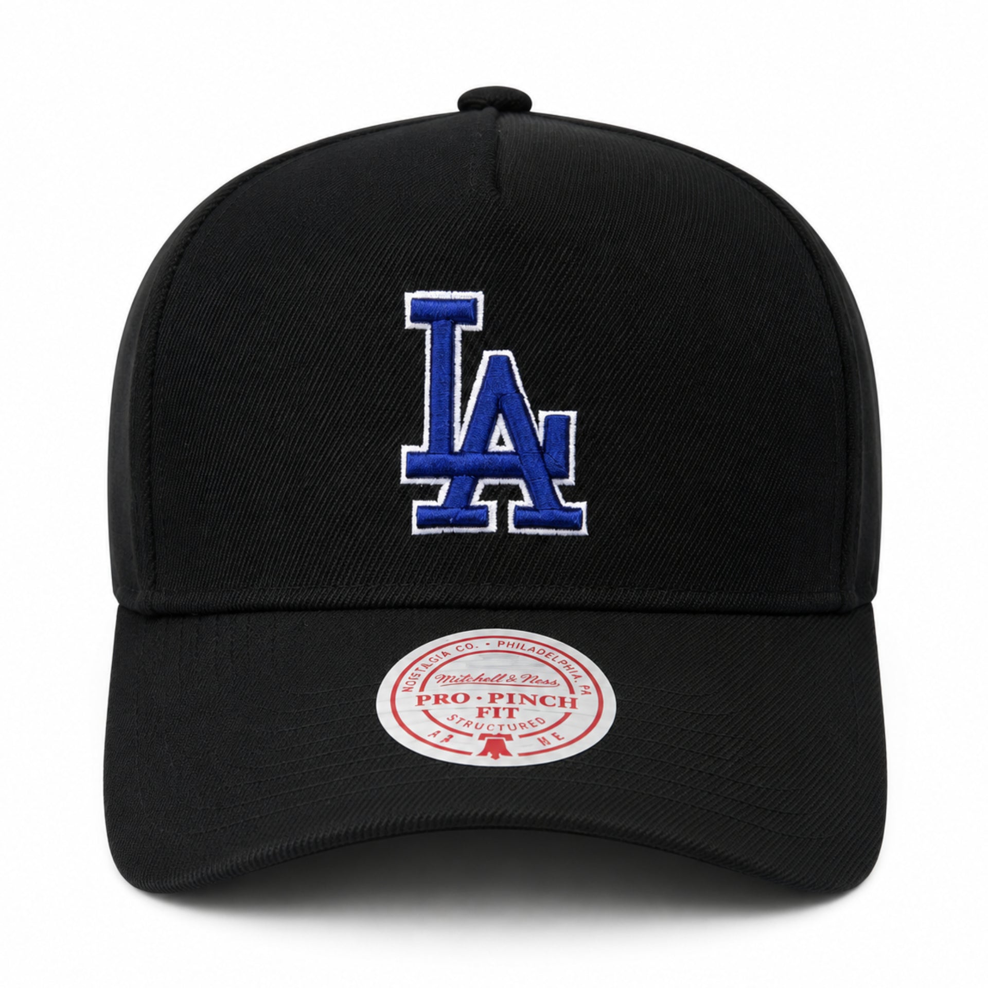 Los Angeles Dodgers Black Royal Blue A Frame Snapback Hat front view
