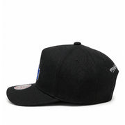 Los Angeles Dodgers Black Royal Blue A Frame Snapback Hat side view