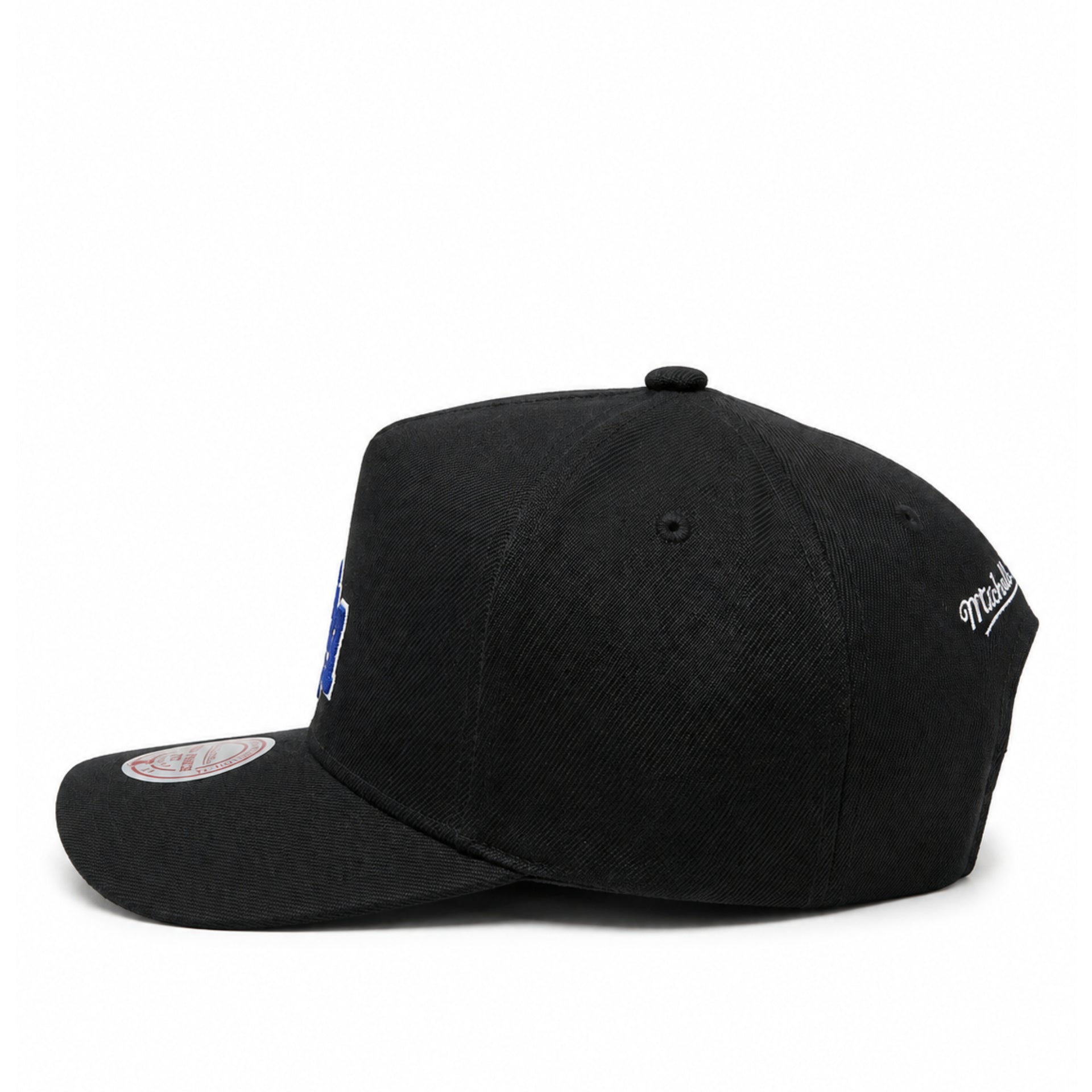 Los Angeles Dodgers Black Royal Blue A Frame Snapback Hat side view