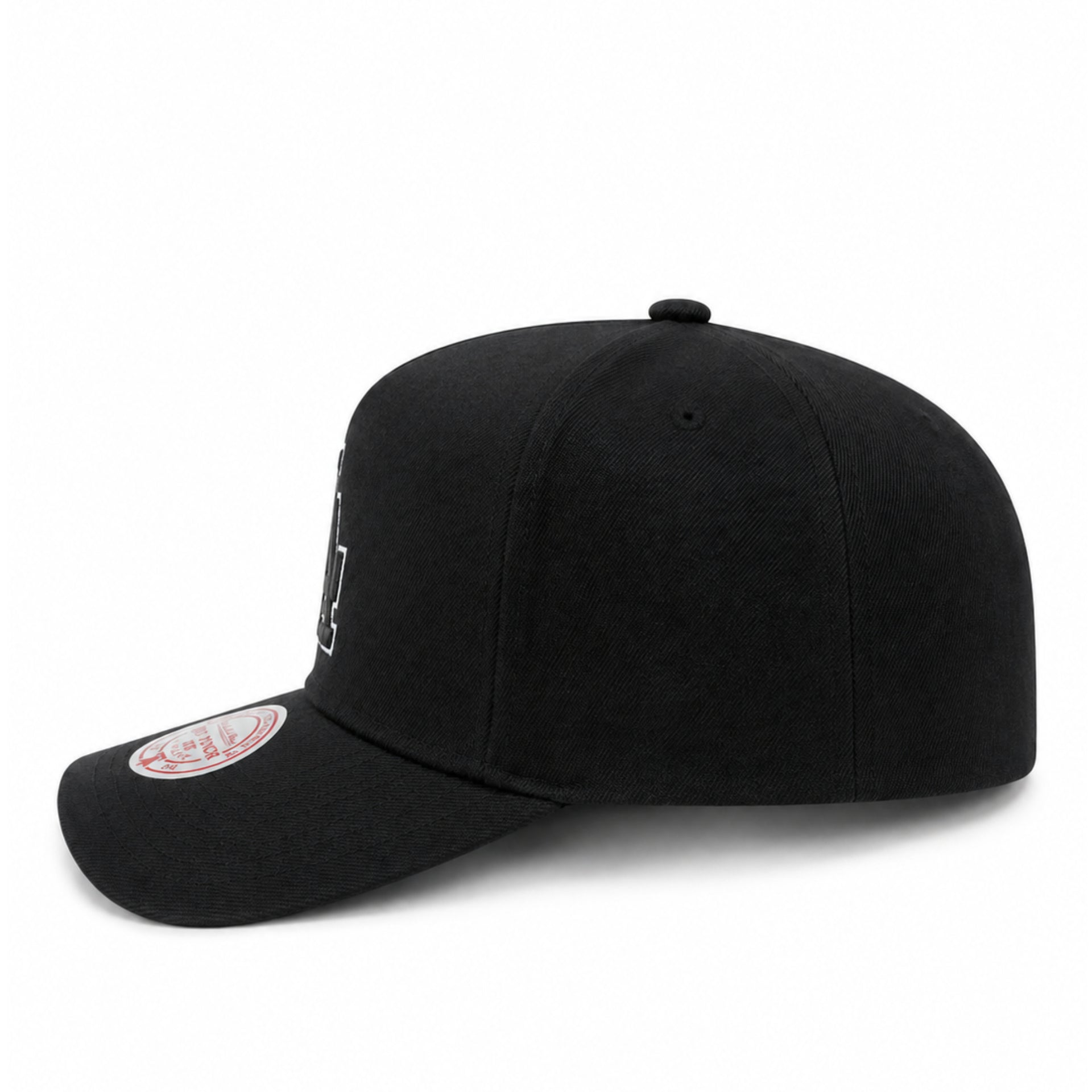 Los Angeles Dodgers Black White Outlined A Frame Snapback Hat side view
