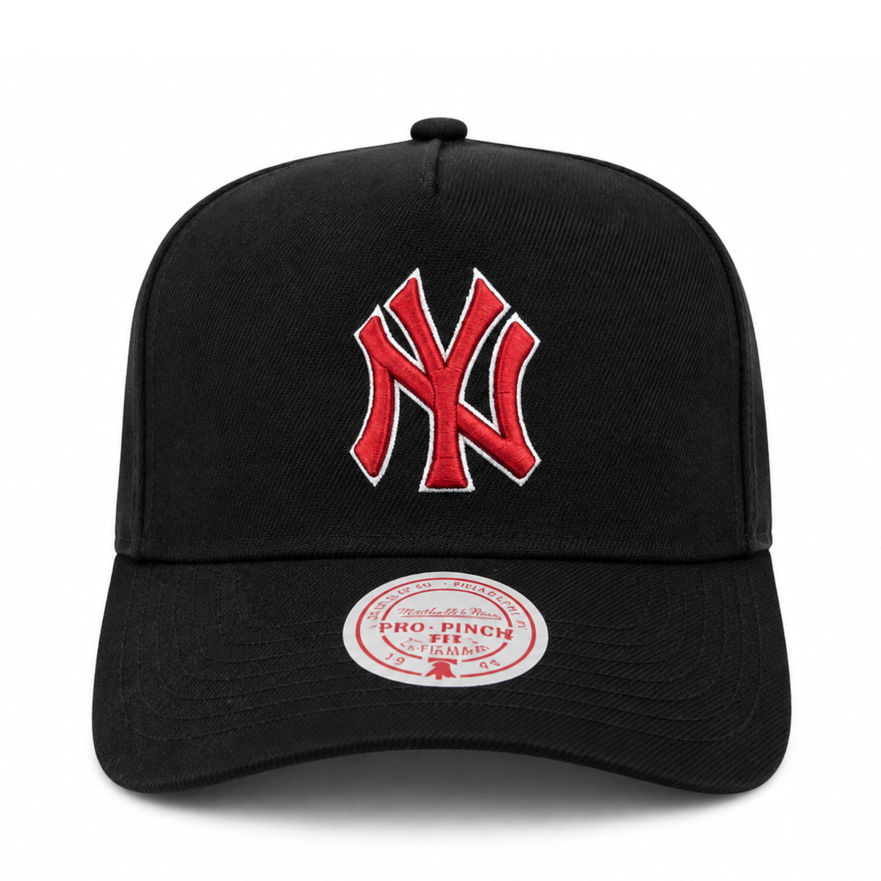 New York Yankees Black Red A Frame Snapback Hat front view