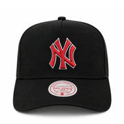 New York Yankees Black Red A Frame Snapback Hat front view