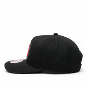 New York Yankees Black Red A Frame Snapback Hat side view