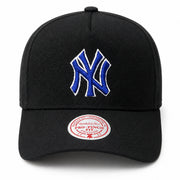 New York Yankees Black Royal Blue A Frame Snapback Hat front view
