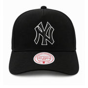New York Yankees Black White Outlined A Frame Snapback Hat front view