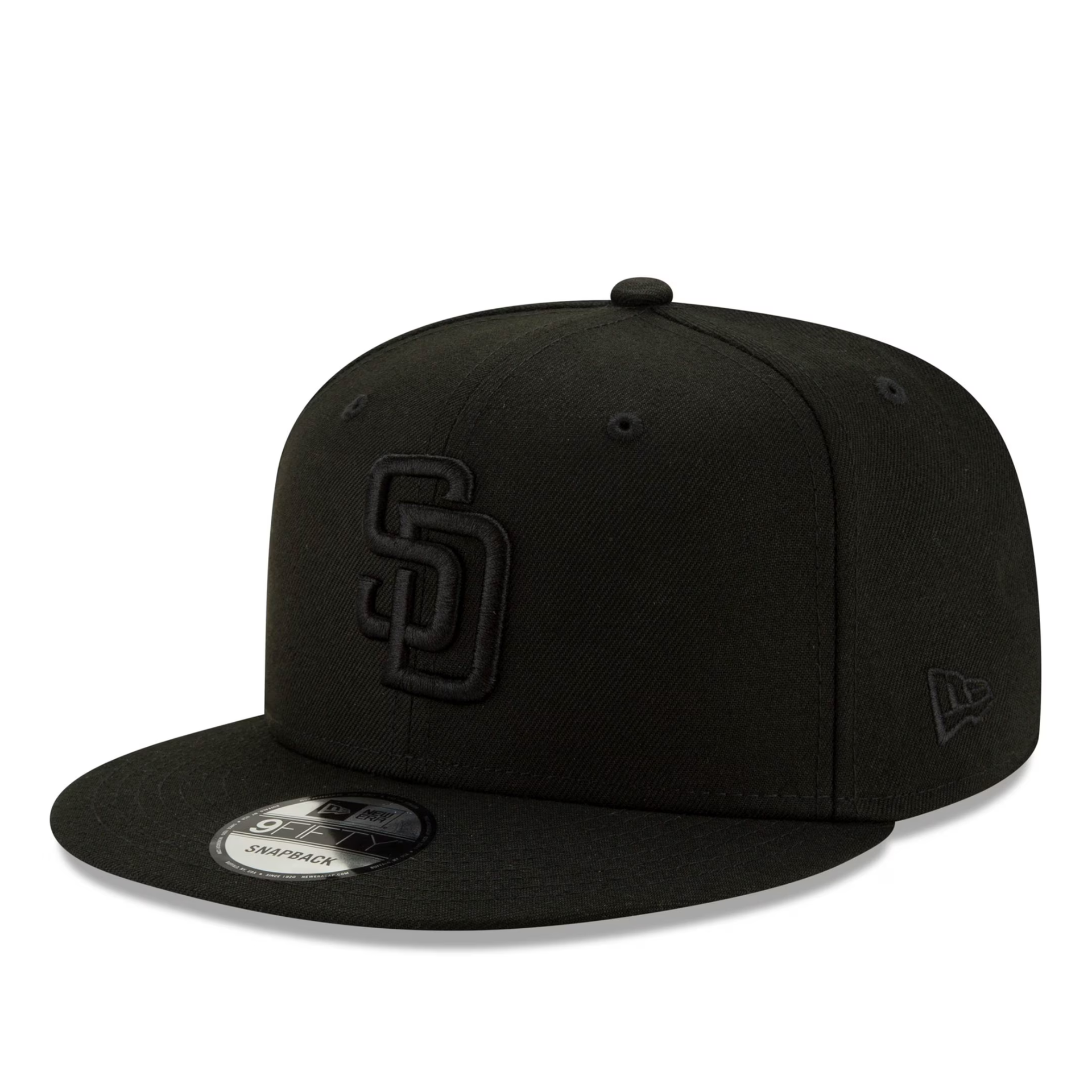 NewEra MLB San Diego Padres SD All Black 9FIFTY Snapback Hat