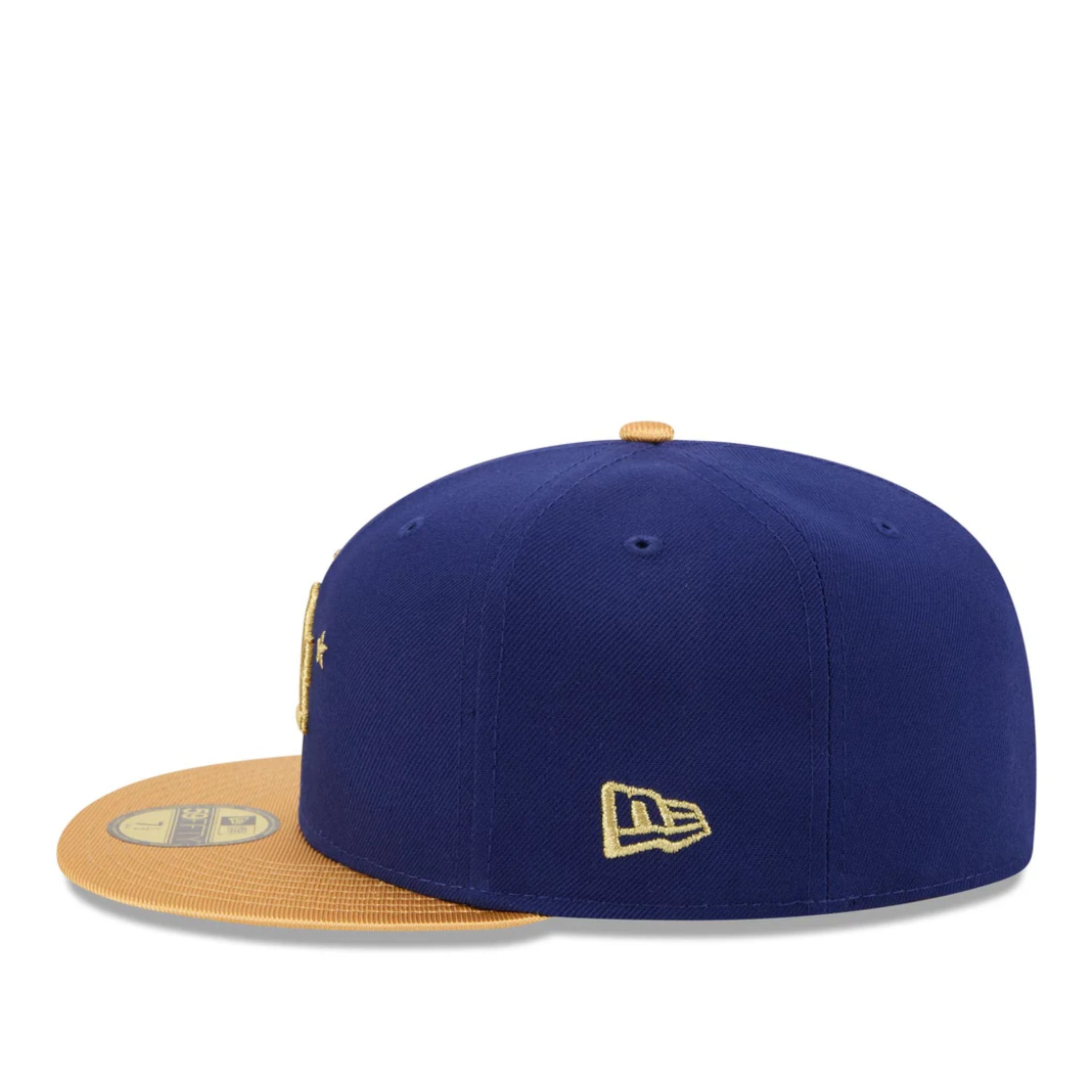 New Era Los Angeles Dodgers 2025 World Series Champions Gold 59FIFTY Fitted Hat new era logo view