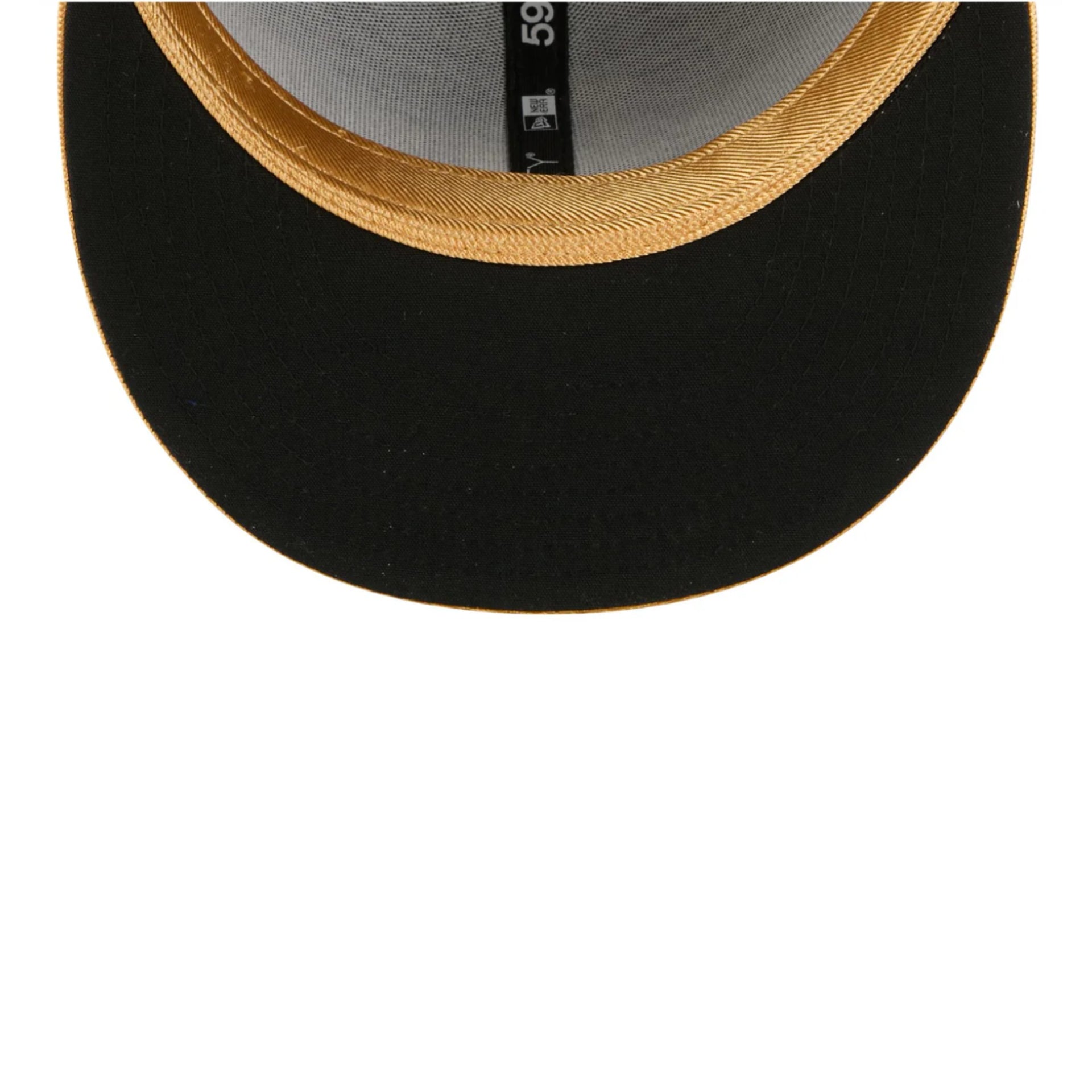 New Era Los Angeles Dodgers 2025 World Series Champions Gold 59FIFTY Fitted Hat under visor view