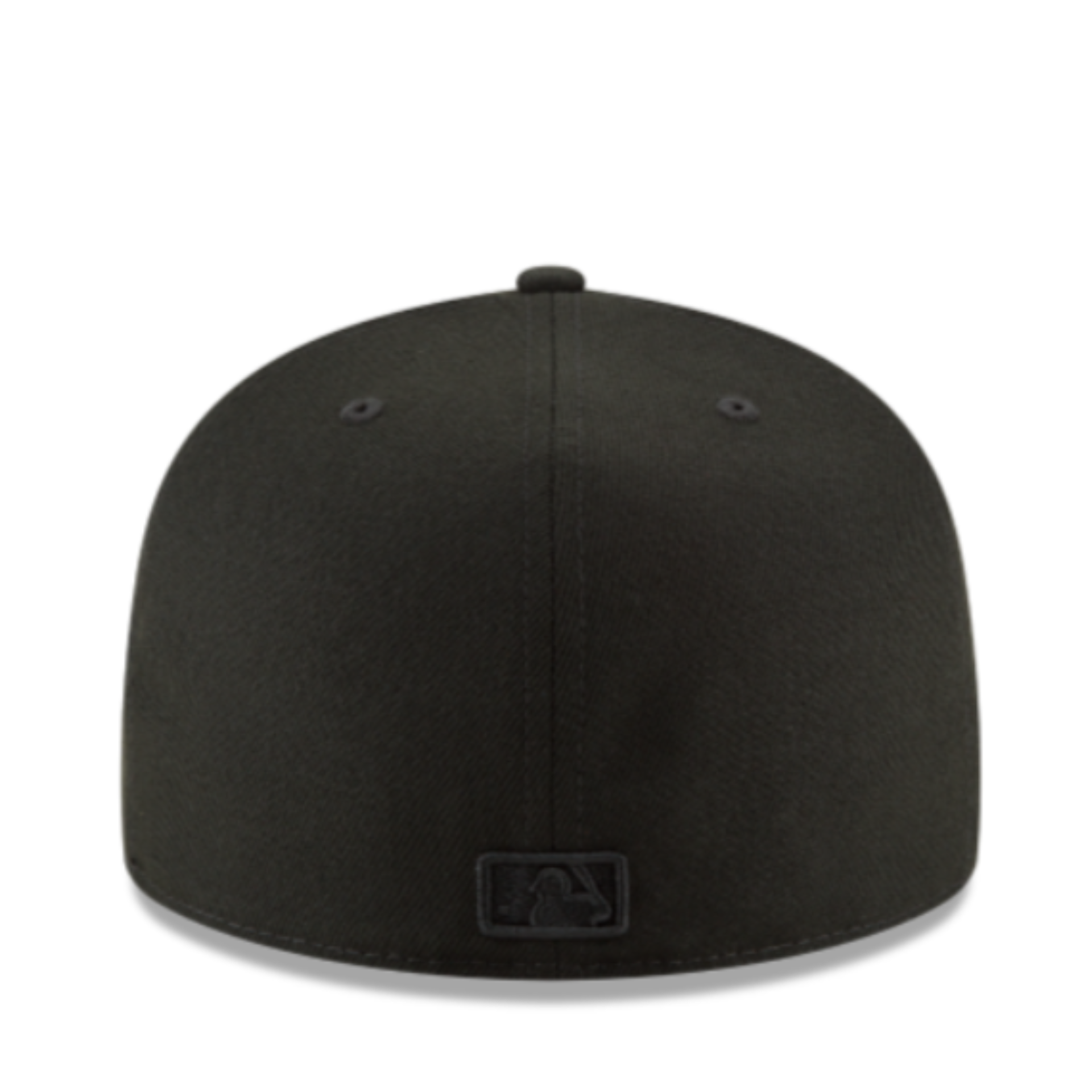 Back view of New Era 59FIFTY fitted hat Boston Red Sox black on black cap