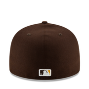 Back view of New Era 59FIFTY fitted hat San Diego Padres on-field cap
