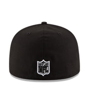 New Era Indianapolis Colts Black White Outlined 59Fifty Fitted Hat back view