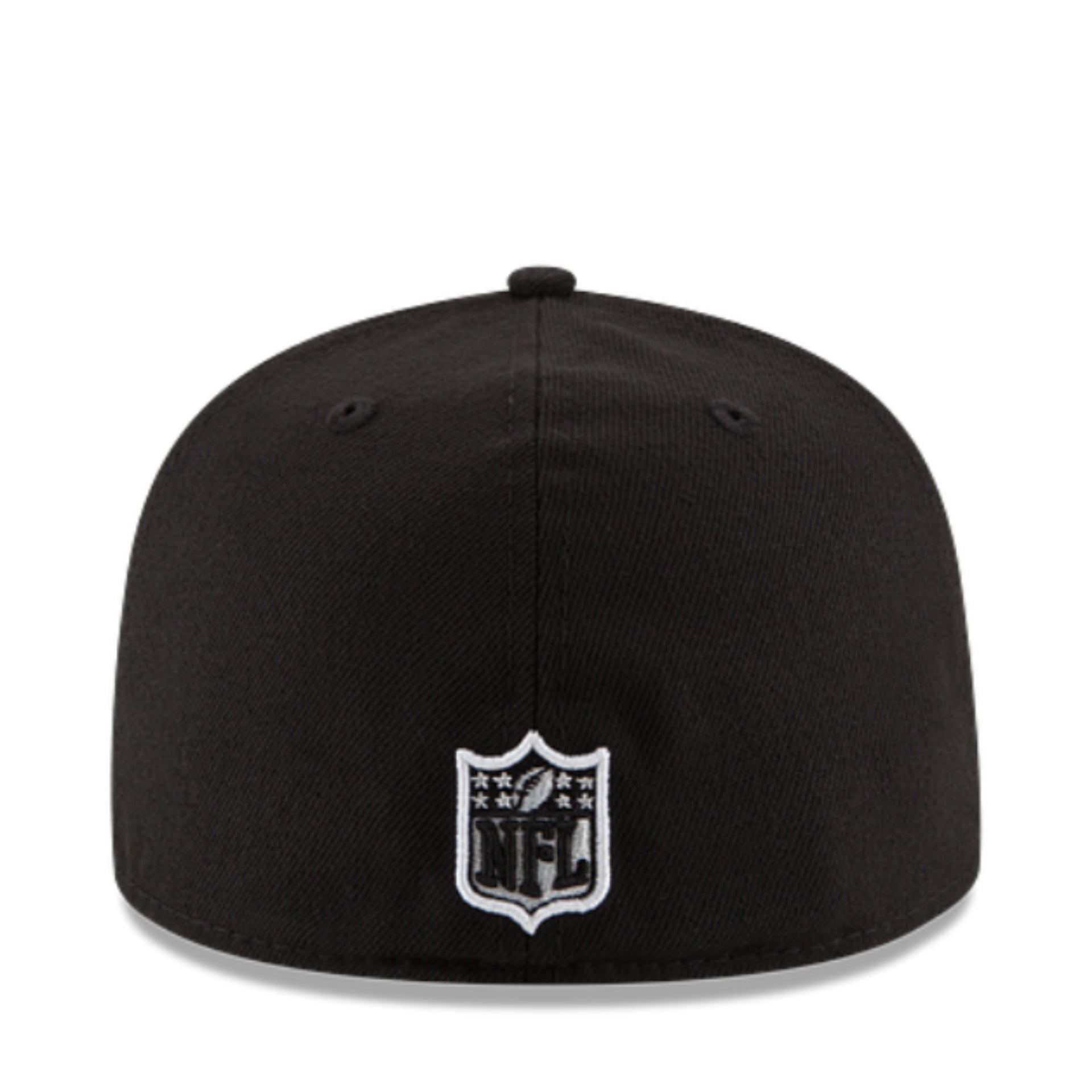 New Era Indianapolis Colts Black White Outlined 59Fifty Fitted Hat back view