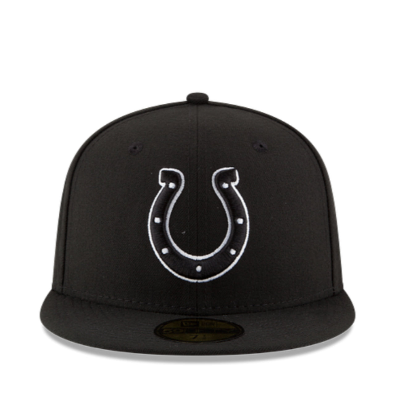 New Era Indianapolis Colts Black White Outlined 59Fifty Fitted Hat front view