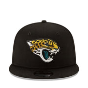 New Era Jacksonville Jaguars Black 9Fifty Snapback Hat front view
