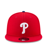 New Era Philadelphia Phillies 9FIFTY Snapback Hat - Red front view