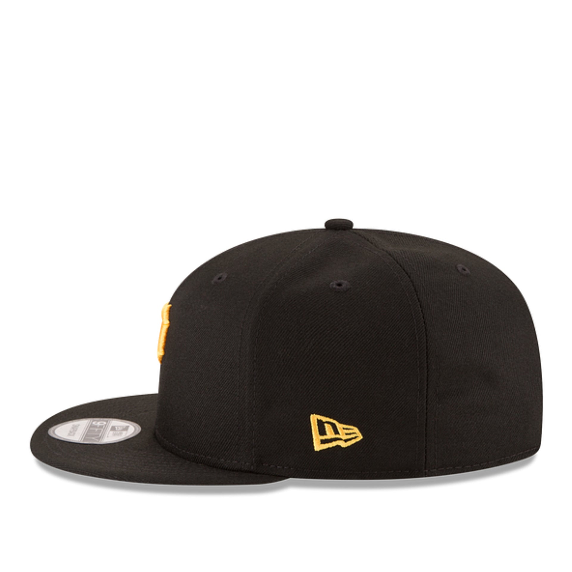 New Era Pittsburgh Pirates P Black Yellow 9FIFTY Snapback side view