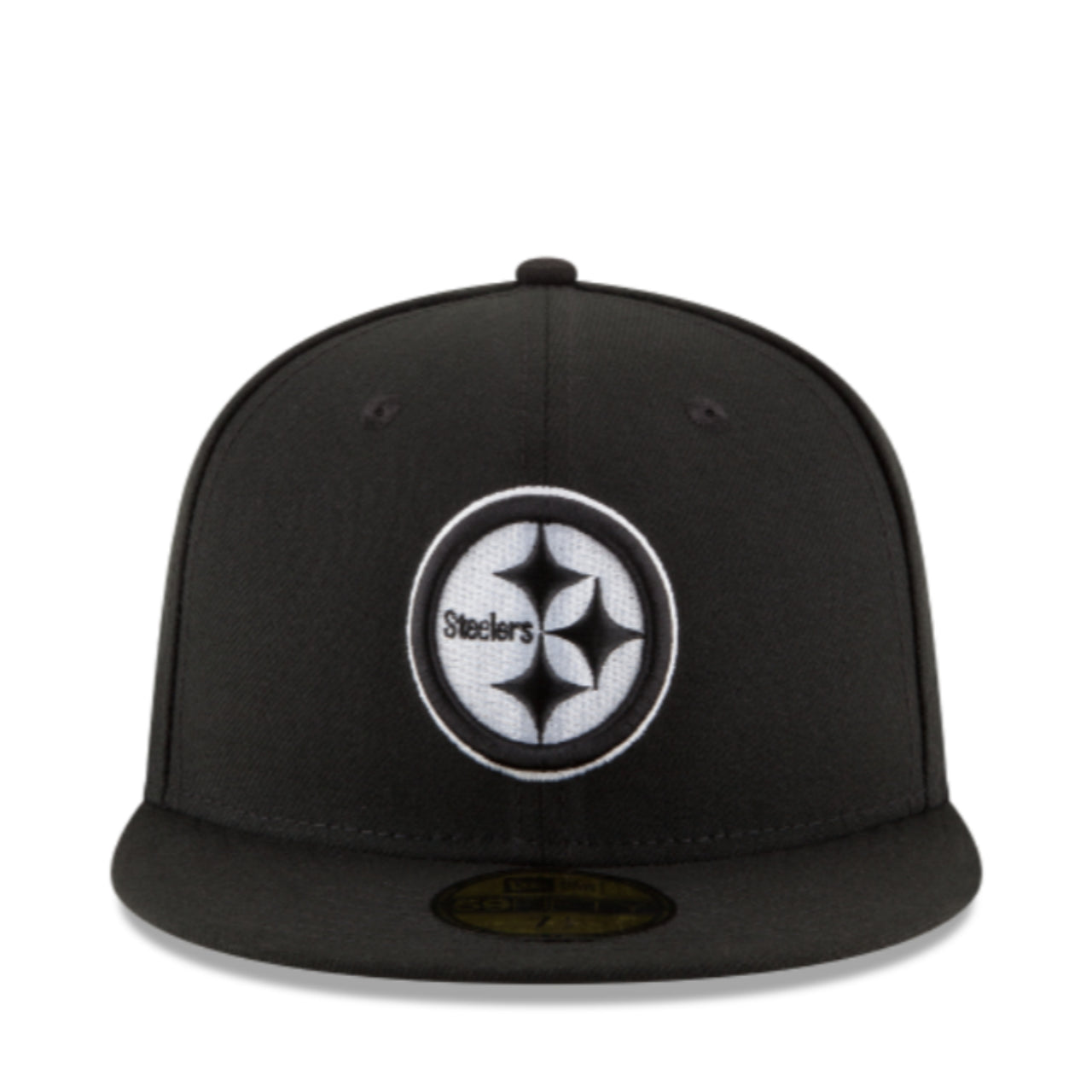 New Era Pittsburgh Steelers Black White 59FIFTY Fitted Cap front view