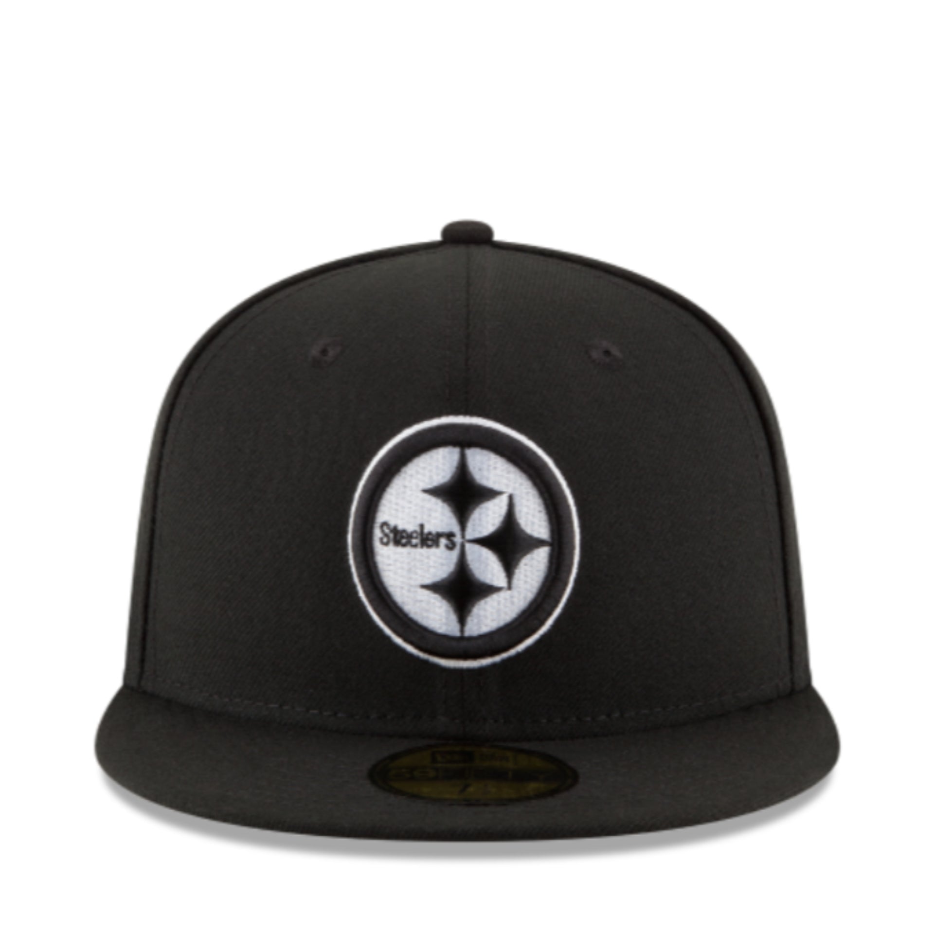New Era Pittsburgh Steelers Black White 59FIFTY Fitted Cap front view