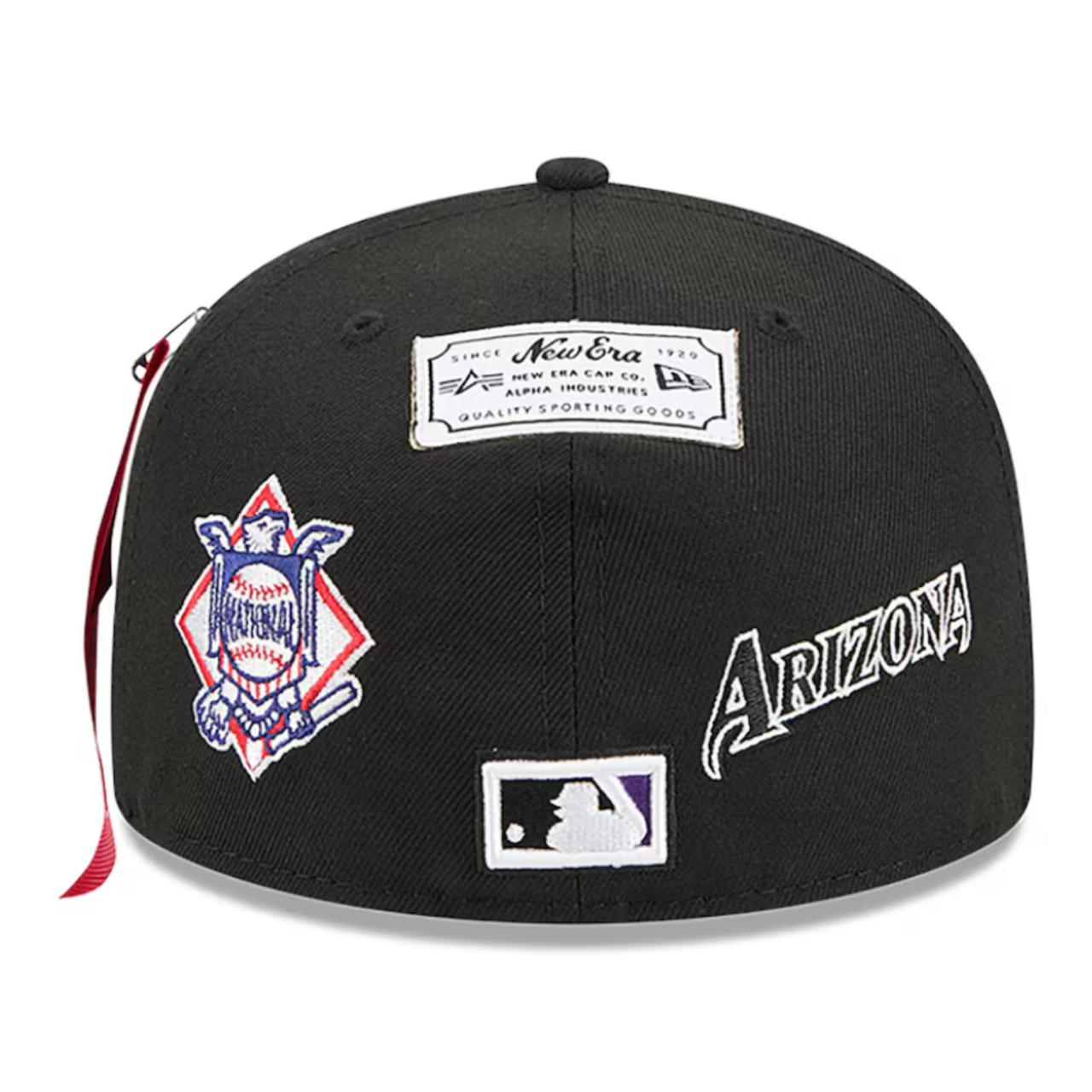 Back  View of New Era X Alpha Industries Arizona Diamondbacks Black 59FIFTY Fitted 