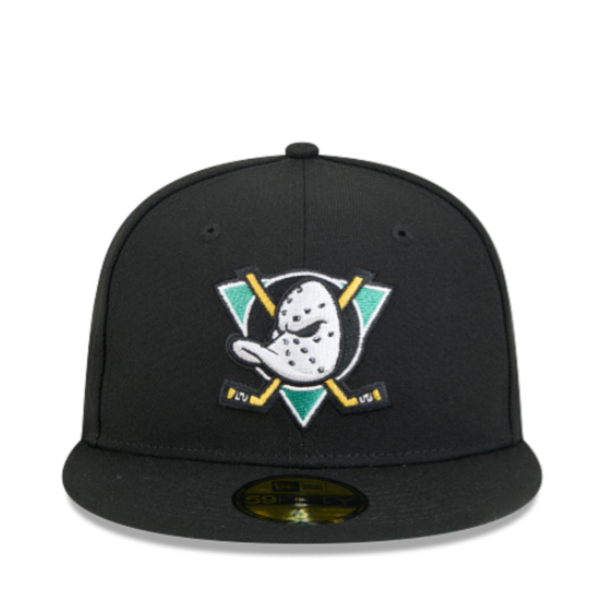 New Era Anaheim Ducks Black 59FIFTY Fitted Hat front view