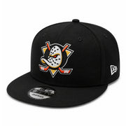 New Era Anaheim Ducks Black 9FIFTY Snapback Hat front left view