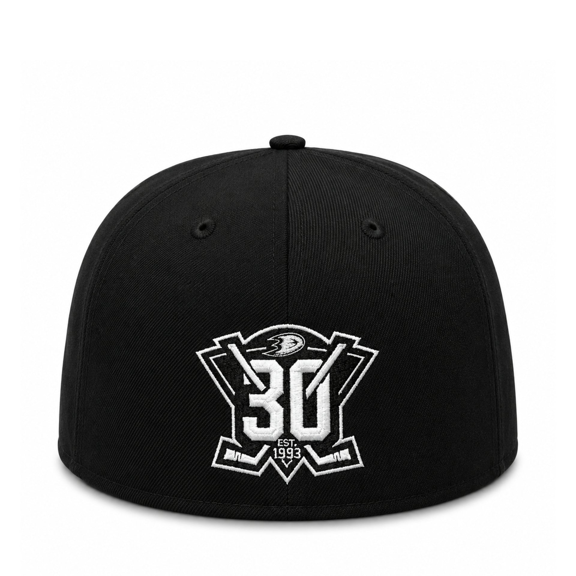 New Era Anaheim Ducks Black White 59FIFTY Fitted Hat back view