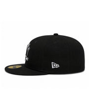 New Era Anaheim Ducks Black White 59FIFTY Fitted Hat left side view