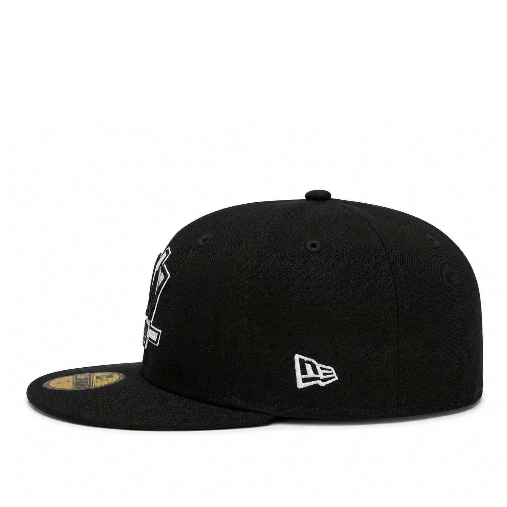 New Era Anaheim Ducks Black White 59FIFTY Fitted Hat left side view