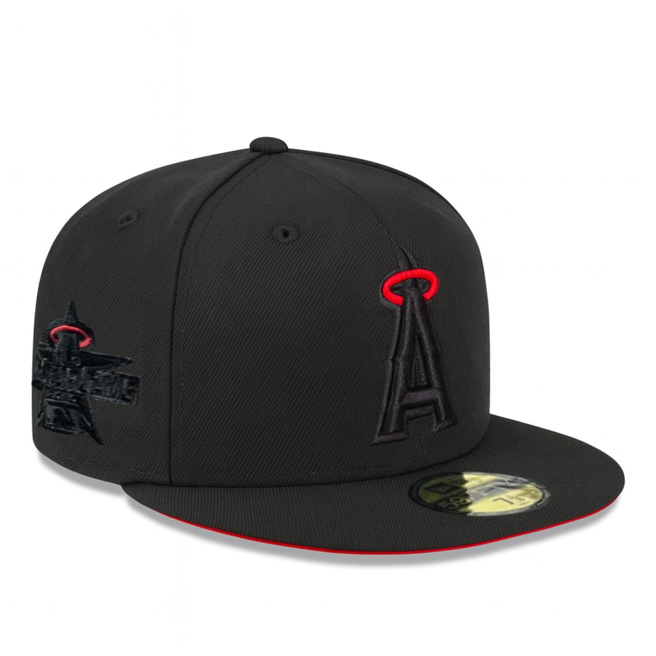 side patch of New Era Los Angeles Anaheim Angels Black Red Halo ASG 59FIFTY Fitted Hat