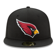 Front view of New Era Arizona Cardinals Black 59FIFTY Fitted Hat