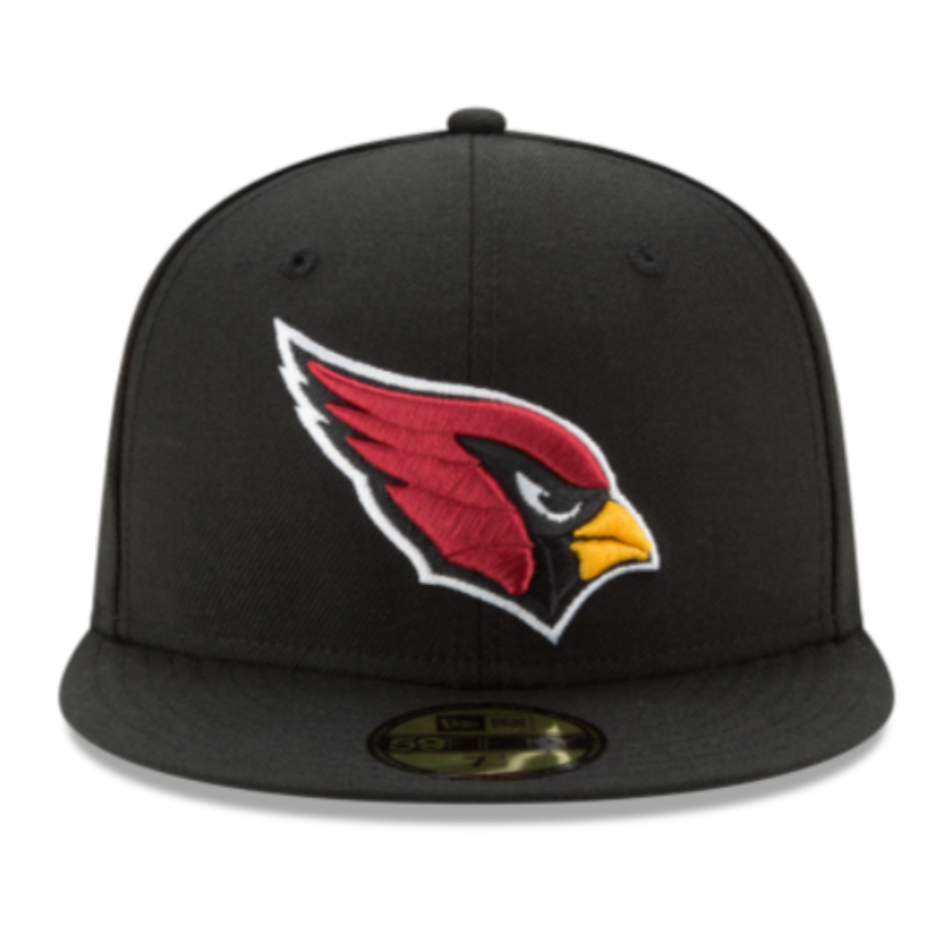 Front view of New Era Arizona Cardinals Black 59FIFTY Fitted Hat