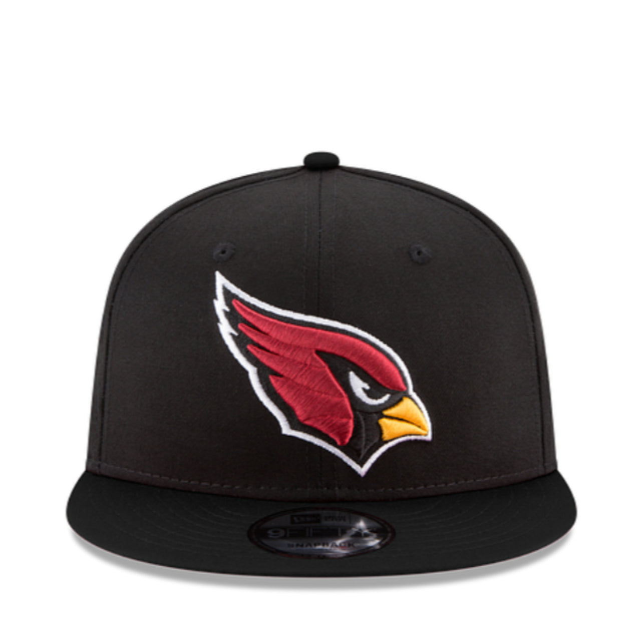New Era Arizona Cardinals Black 9FIFTY Snapback Hat front view