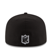 Back view of New Era Arizona Cardinals Black and White 59FIFTY Fitted Hat