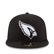 New Era Arizona Cardinals Black and White 59FIFTY Fitted Hat front view