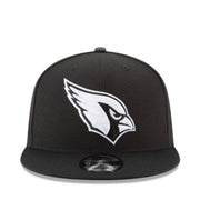New Era Arizona Cardinals Black White 9FIFTY Snapback Hat front view