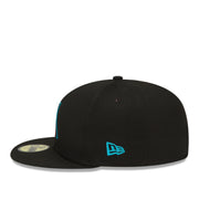 New Era Arizona Diamondbacks Black Teal 59FIFTY Fitted Hat side view