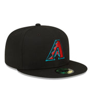 New Era Arizona Diamondbacks Black Teal 59FIFTY Fitted Hat front right view