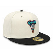 New Era Arizona Diamondbacks Chrome Black 59FIFTY Fitted Hat front right angle view
