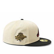 side patch of New Era Atlanta Braves Tomahawks 1995 World Series 59FIFTY Fitted Hat Chrome Black