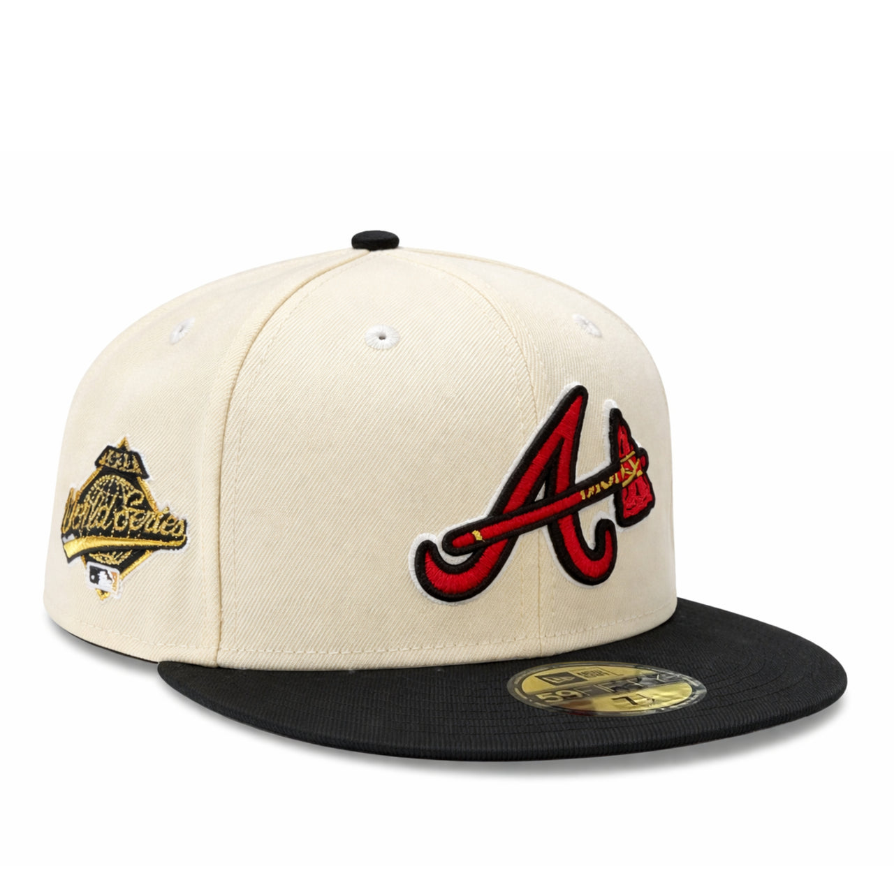 New Era Atlanta Braves Tomahawks 1995 World Series 59FIFTY Fitted Hat Chrome Black