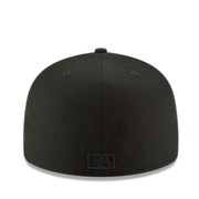 Back View of New Era Atlanta Braves Black on Black 59Fifty Fitted Hat