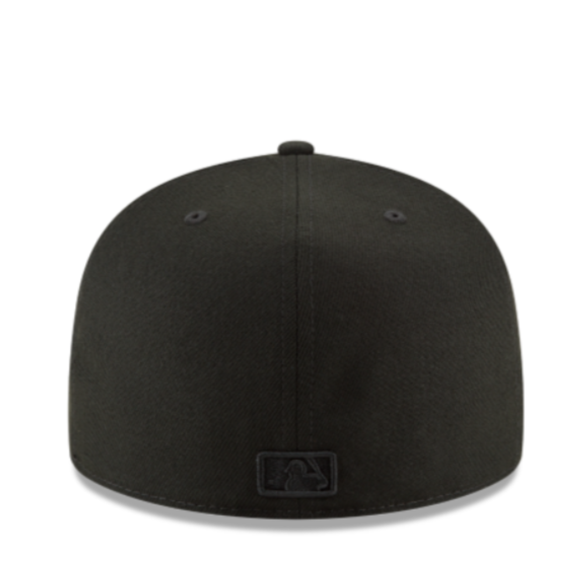 Back View of New Era Atlanta Braves Black on Black 59Fifty Fitted Hat