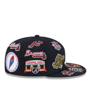 New Era Atlanta Braves All Over Logo 59FIFTY Fitted Hat - Navy right side view