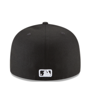 Back View of New Era Atlanta Braves  Black/White 59Fifty Fitted Hat 