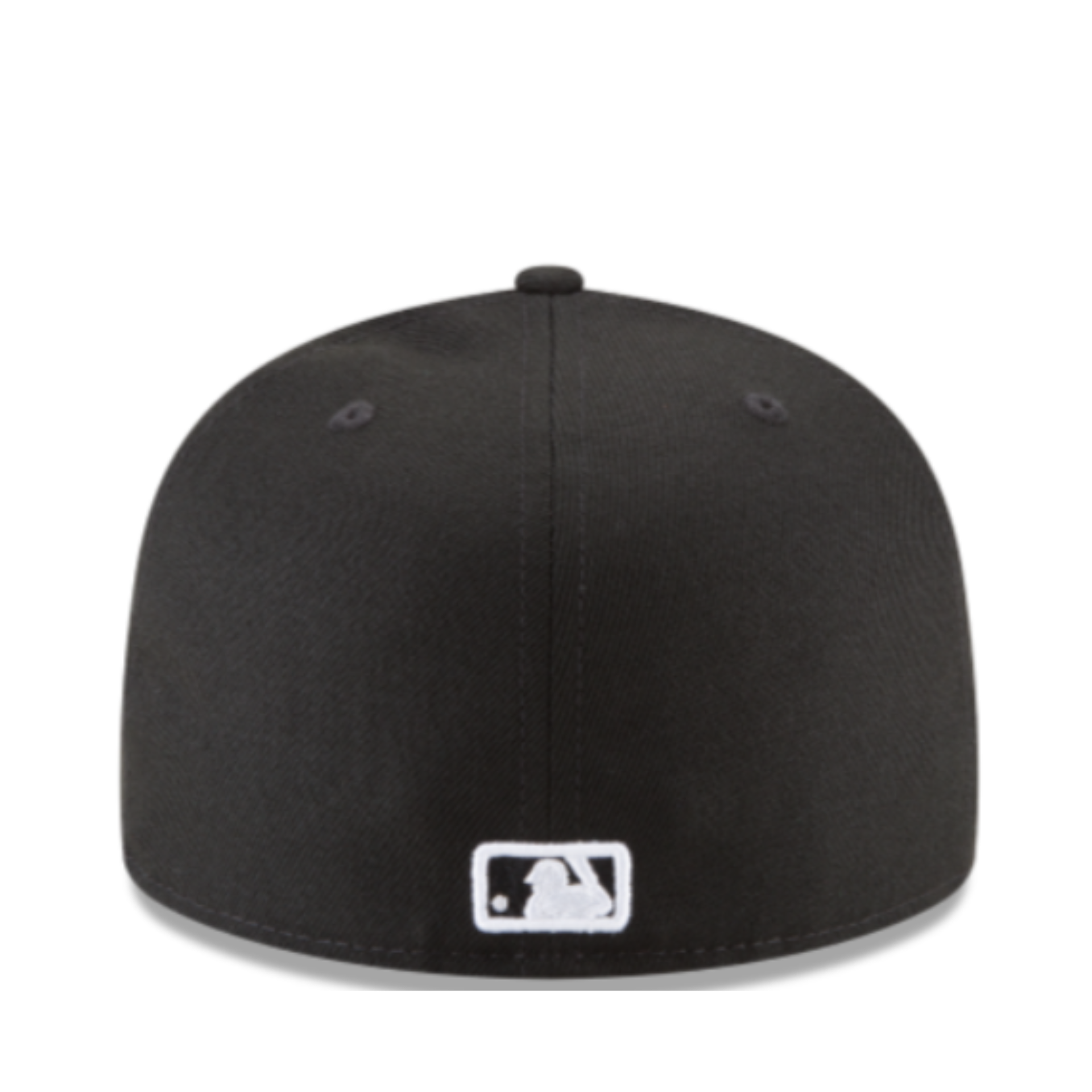 Back View of New Era Atlanta Braves  Black/White 59Fifty Fitted Hat 