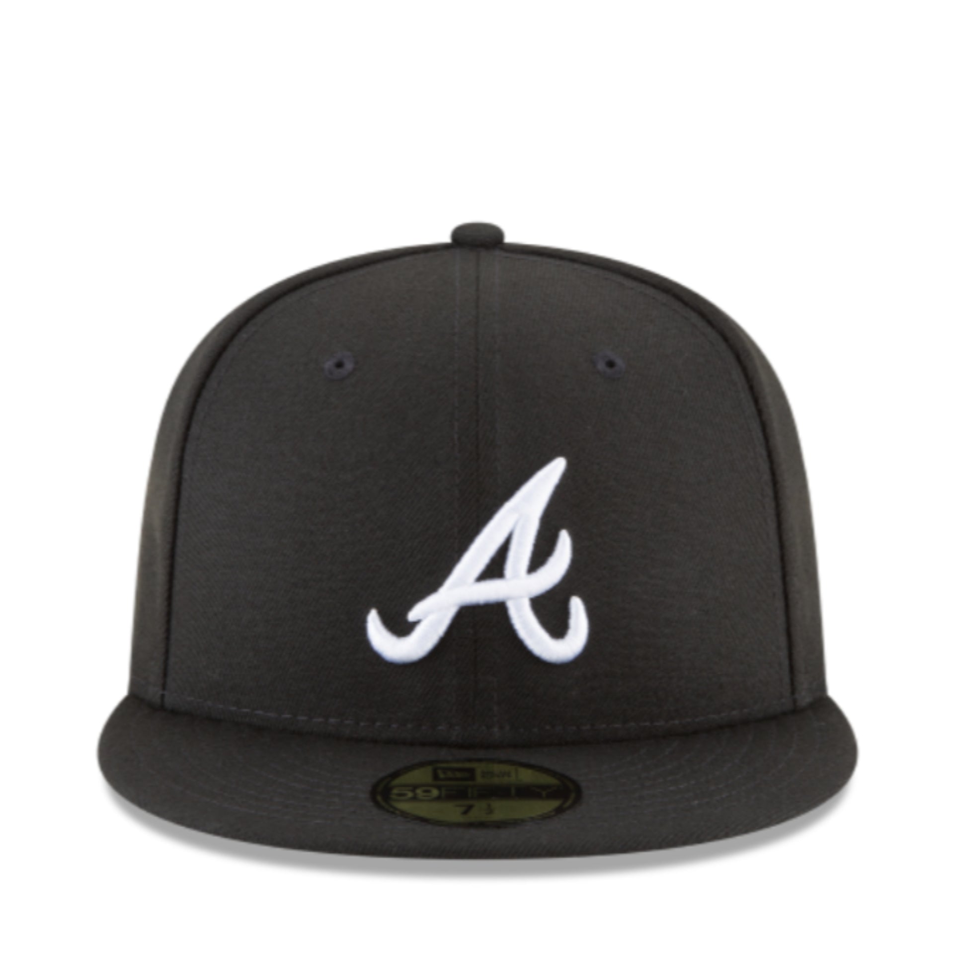 New Era Atlanta Braves 59FIFTY Fitted Hat – Black/White front view