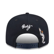 New Era Atlanta Braves Bugs Bunny 9FIFTY snapback hat navy back view with adjustable snap closure