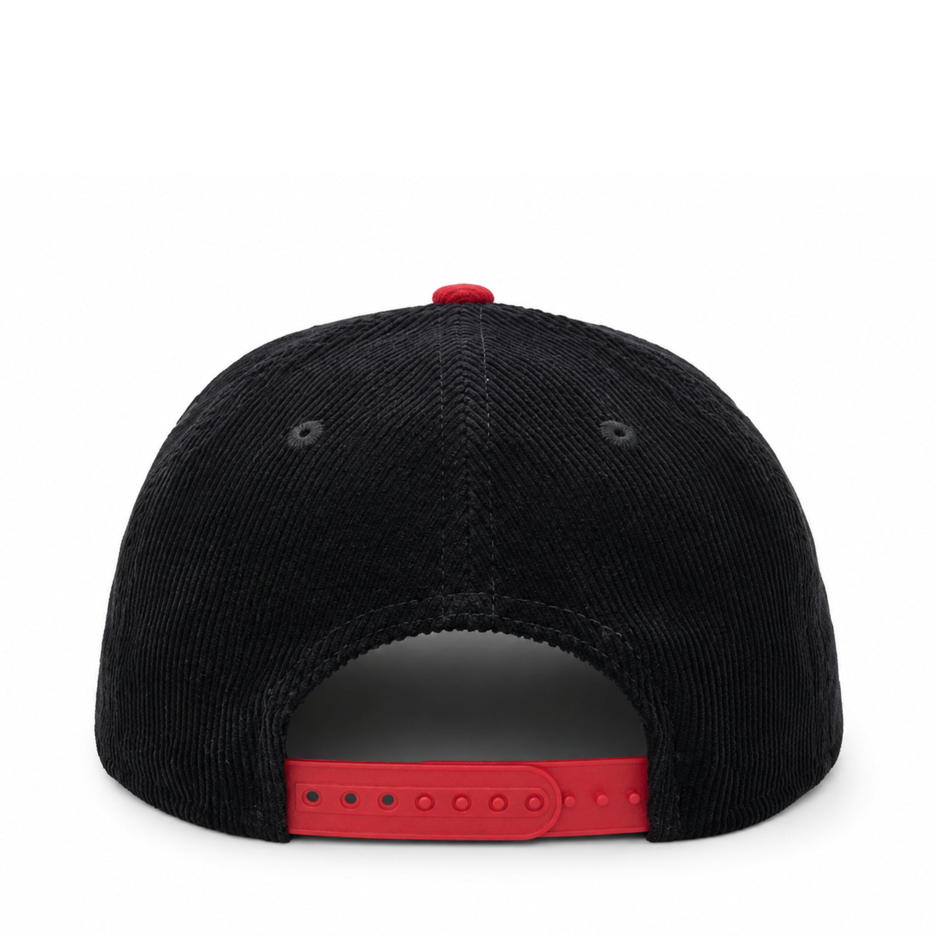 New Era Atlanta Braves Corduroy Navy Red 9FIFTY Snapback Hat back view
