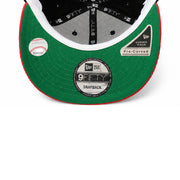 New Era Atlanta Braves Corduroy Navy Red 9FIFTY Snapback Hat green under visor view