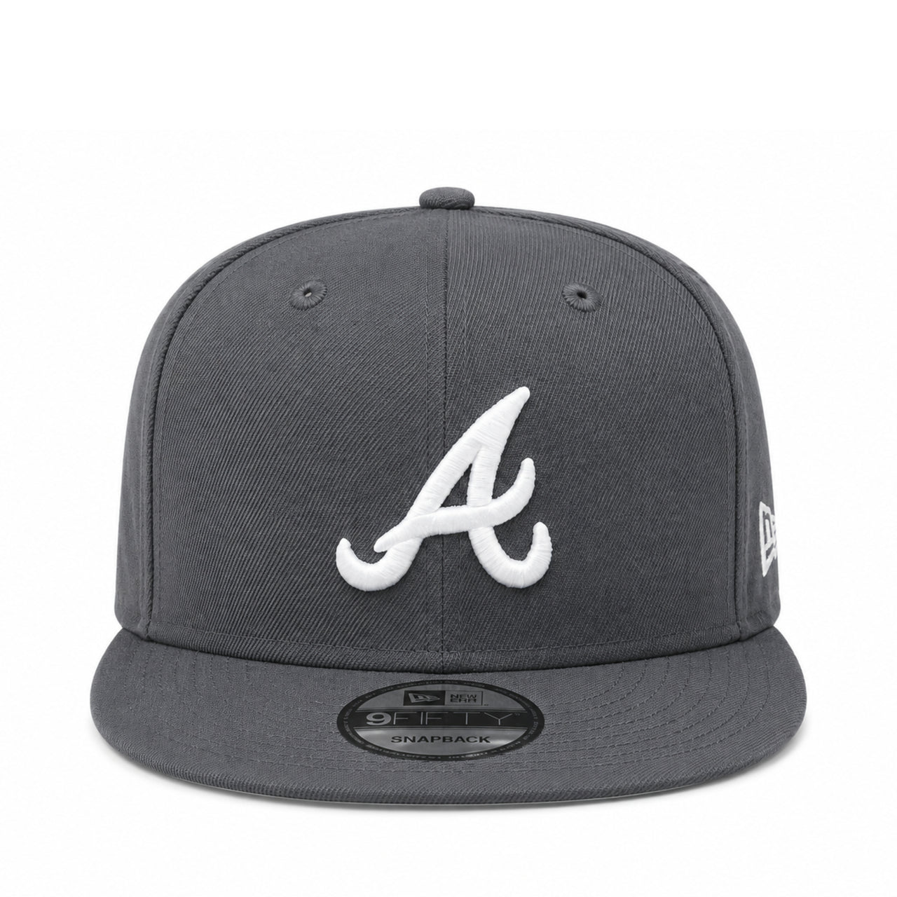 New Era Atlanta Braves Graphite 9FIFTY Snapback Hat front view